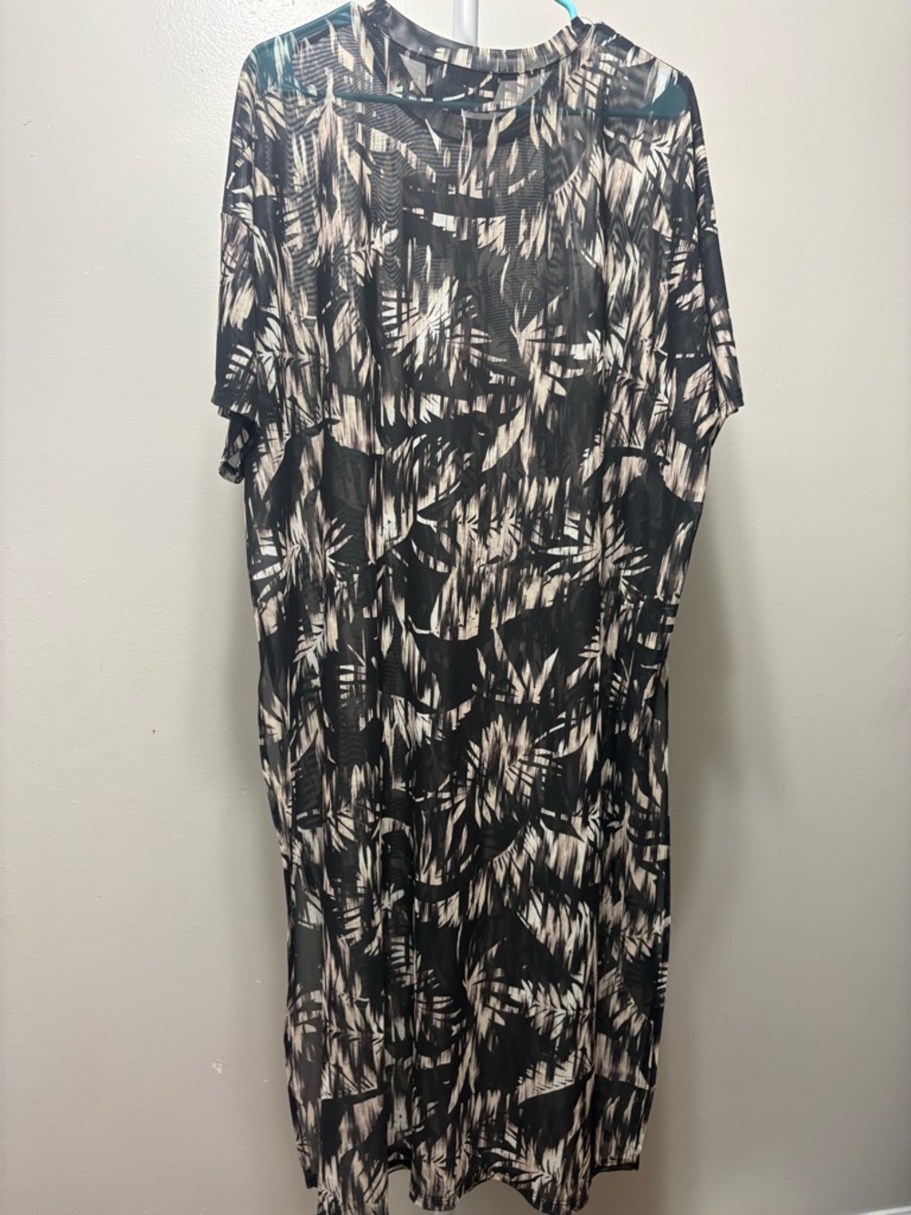 Parker Black and White Abstract Coverup Dress